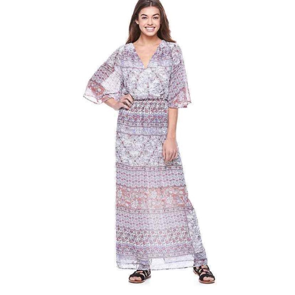 Floral Lined Maxi Dress